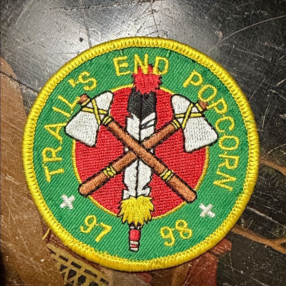 Vintage 1997 - 1998 BSA Trail's End Popcorn Embroidered Patch Boy Scouts